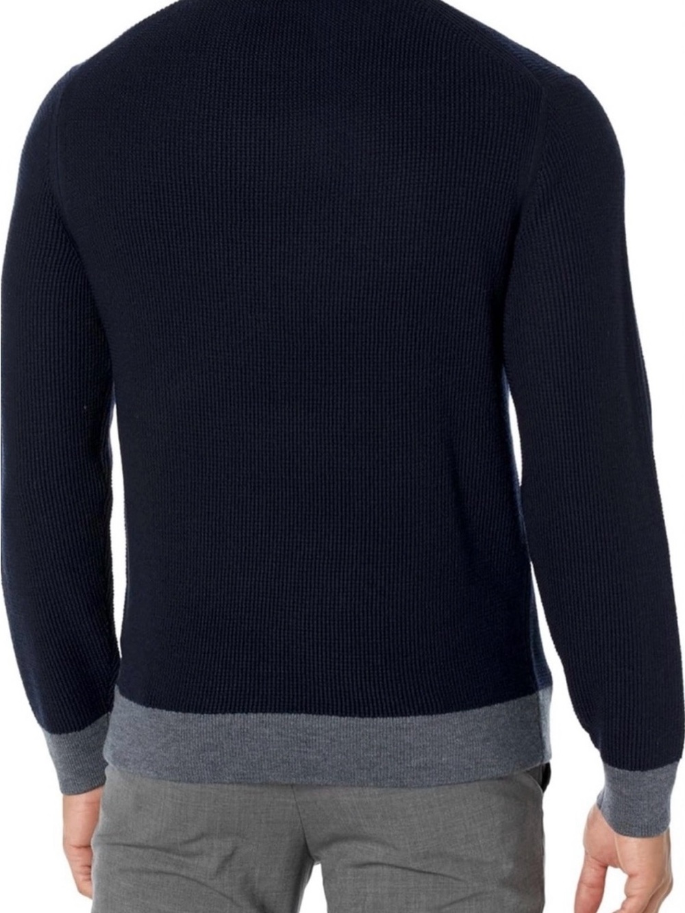 Theory Dark Navy Gray Crewneck Sweater Men’s Large NWOT - Picture 11 of 13